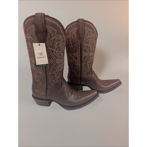 Ariat Shoes - Women's Ariat Alamar Lizard Print X Toe Western Boots Brown Size 8 New